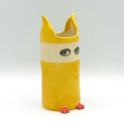 Vase Espionne jaune à bandeau, moyen modèle | EMPREINTES Paris - EMPREINTES Paris