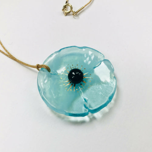 pendentif_coquelicot_bleu_aqua_mari_et_femme copie 2 | EMPREINTES Paris - EMPREINTES Paris