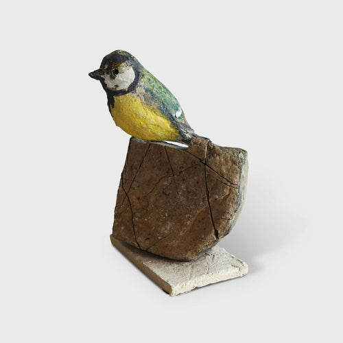 Sculpture Mésange charbonnière sur pierre | EMPREINTES Paris - EMPREINTES Paris