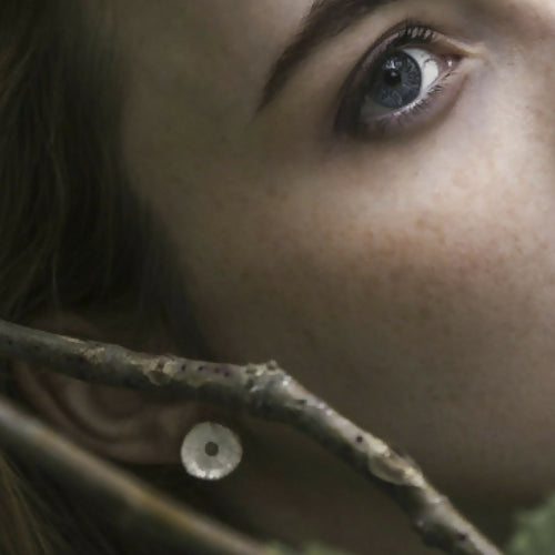 Puces rondes motif rondins de bois en argent massif | EMPREINTES Paris - EMPREINTES Paris