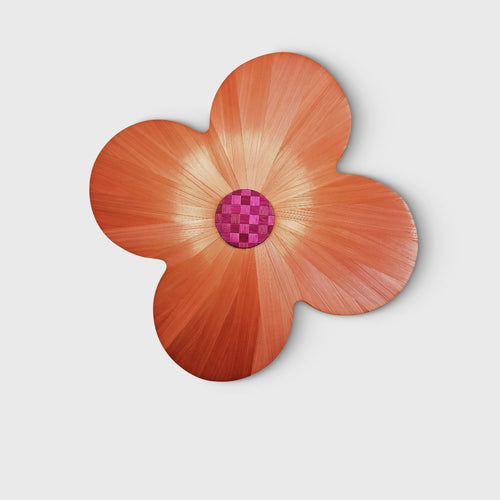 FlowerPower - fleur en marqueterie de paille orange | EMPREINTES Paris - EMPREINTES Paris
