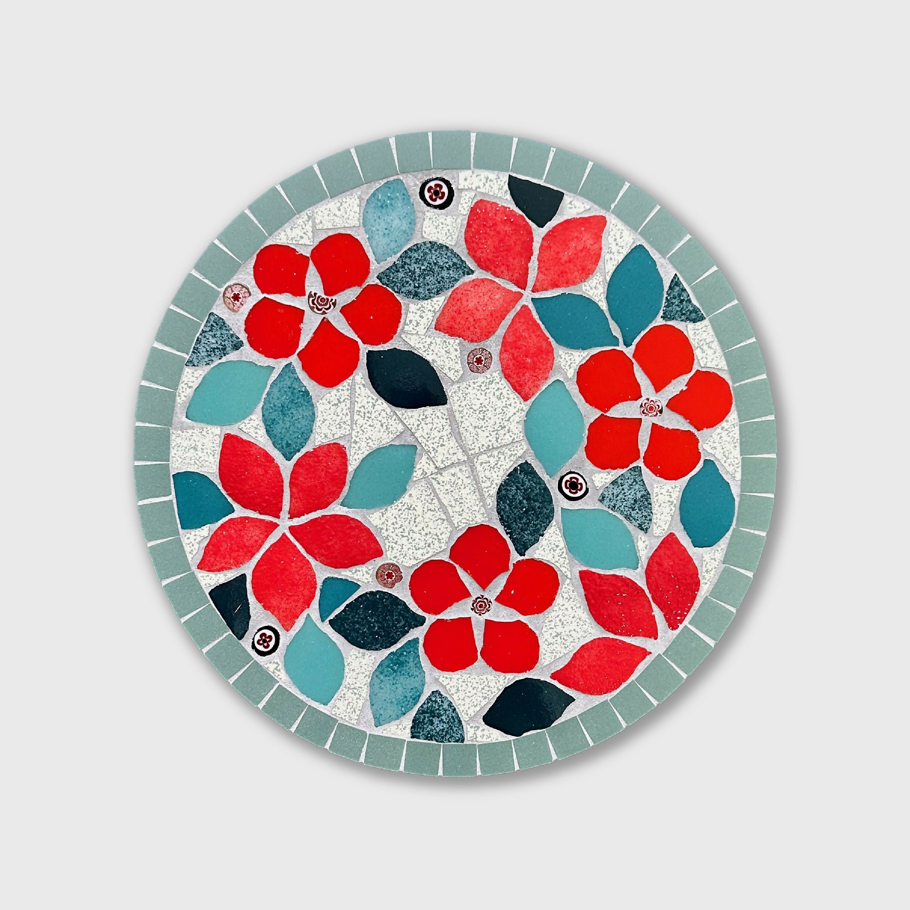 dessous_de_plat_floral_rouge_et_bleu_vert_anis_et_celadon copie | EMPREINTES Paris