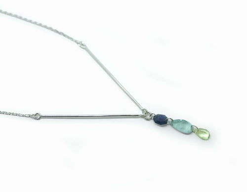 Collier Argent et Aigue Marine | EMPREINTES Paris - EMPREINTES Paris