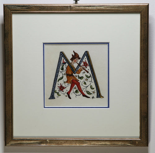 Enluminure Lettrine M (musicien) | EMPREINTES Paris - EMPREINTES Paris