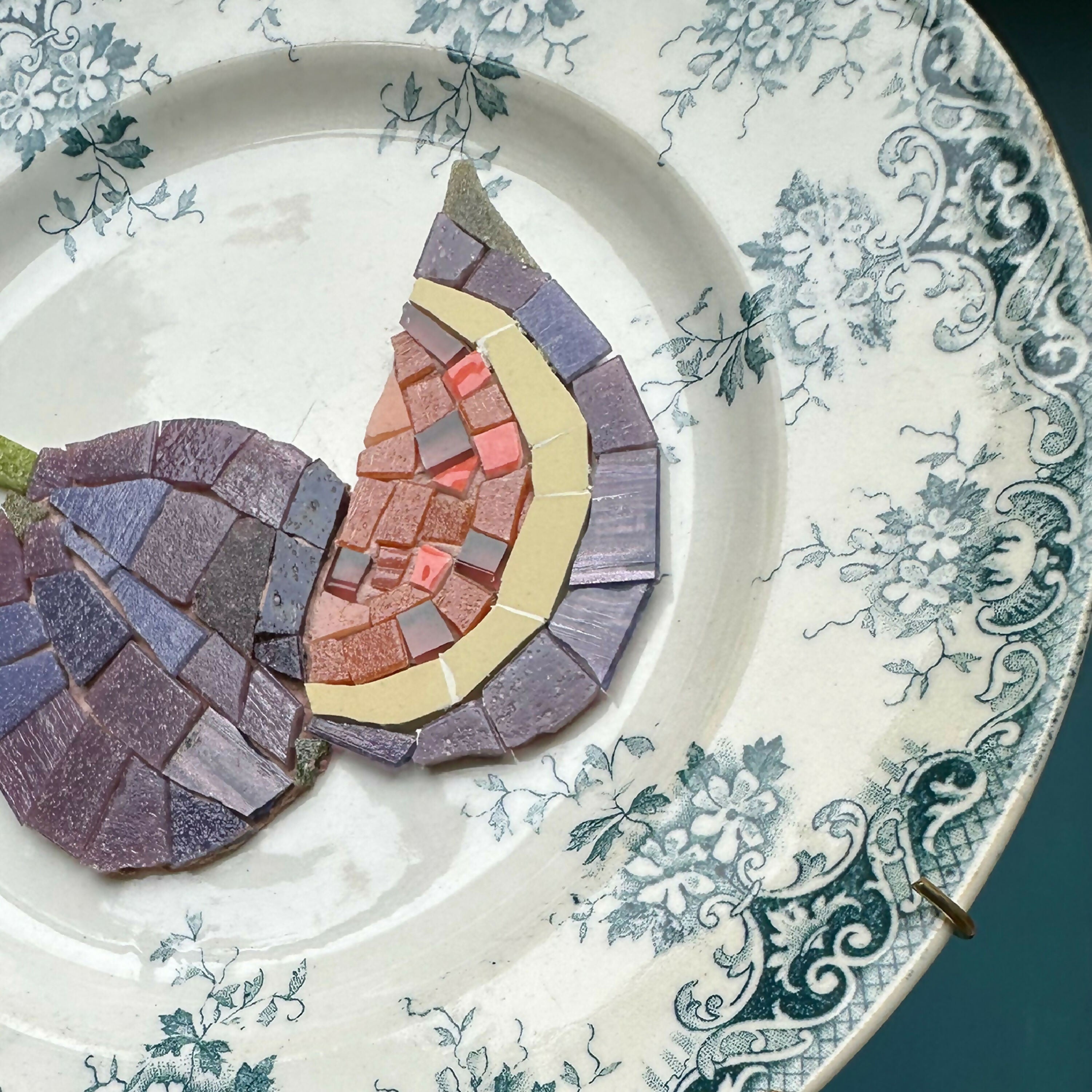 Assiette murale Figues dentelle bleue | EMPREINTES Paris