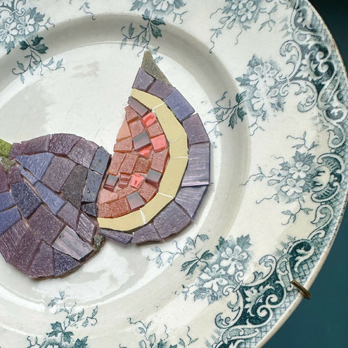 Assiette murale Figues dentelle bleue | EMPREINTES Paris - EMPREINTES Paris