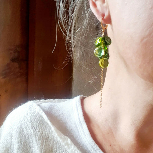Boucles d'oreilles grappe en verre de Murano- 4 Coloris au choix | EMPREINTES Paris - EMPREINTES Paris