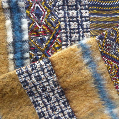 Écharpe hivernale -marine- ocre | EMPREINTES Paris - EMPREINTES Paris