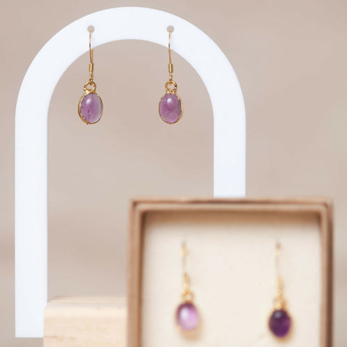 Boucles d'oreilles Améthyste en cuivre doré | EMPREINTES Paris - EMPREINTES Paris