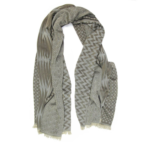 Écharpe Maxi Coton Soie Beige Glace PLANETARIUM | EMPREINTES Paris - EMPREINTES Paris