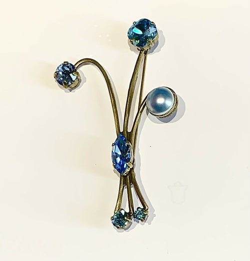 Broche trois branches bleue | EMPREINTES Paris - EMPREINTES Paris