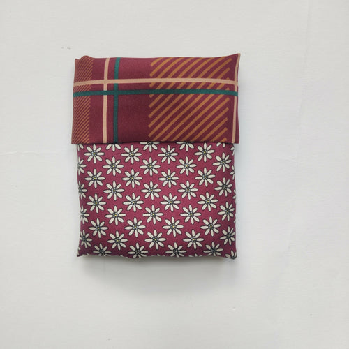 Pochette soie homme - flower check rouge | EMPREINTES Paris - EMPREINTES Paris