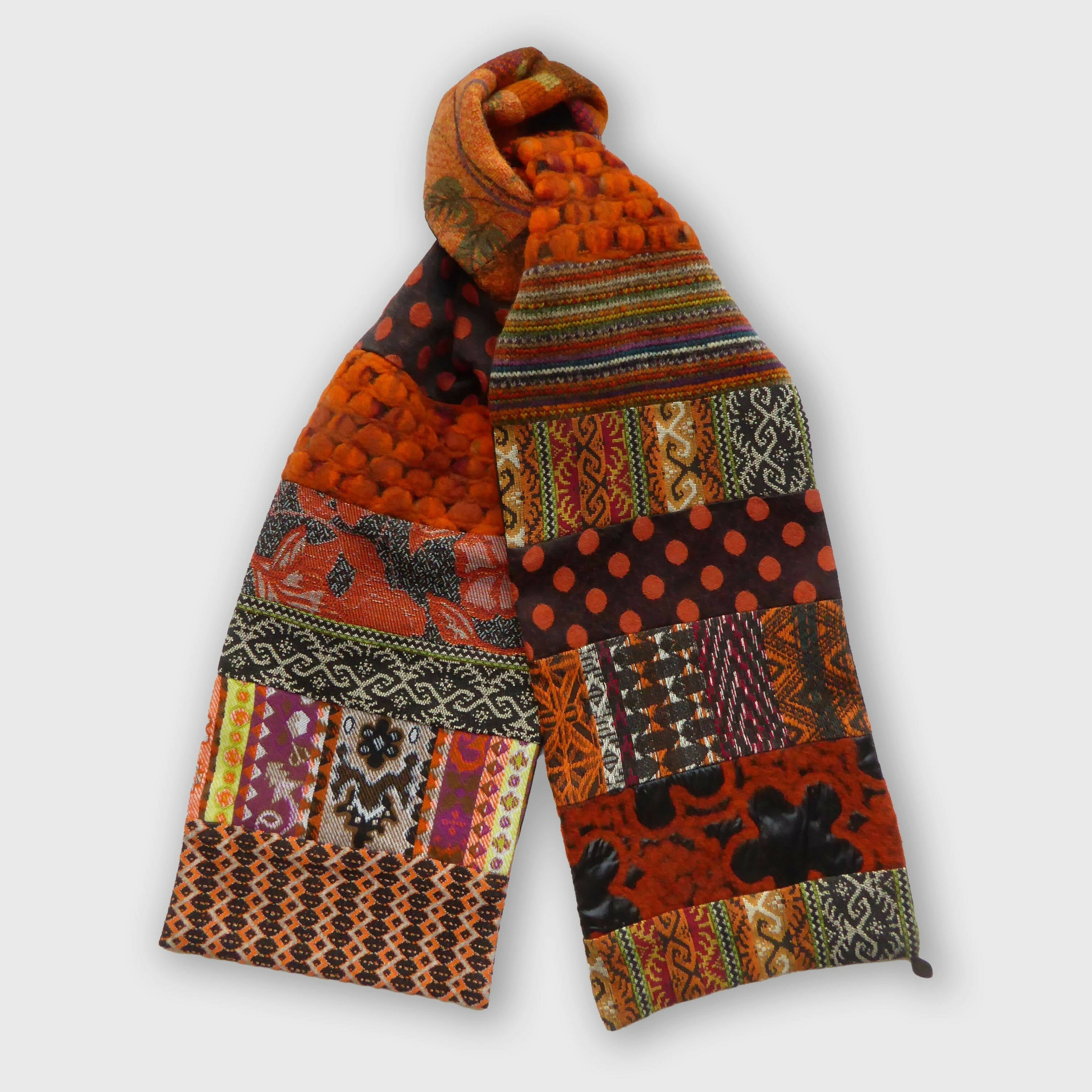 Écharpe hivernale femme-multico orange | EMPREINTES Paris