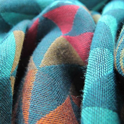 Écharpe étroite coton soie forêt multico comète | EMPREINTES Paris - EMPREINTES Paris