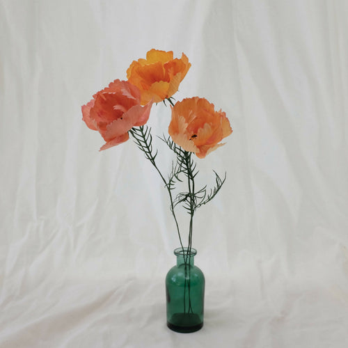 Bouquet de fleurs en papier tons chauds : roses sauvages, dahlia, trois cosmos | EMPREINTES Paris - EMPREINTES Paris