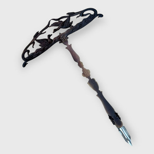 porte plume canard, cadeau homme, art décoratif, métal travaillé, vieux bronze, cadeau original, instrument écriture, collection accéssoire de bureau | EMPREINTES Paris - EMPREINTES Paris