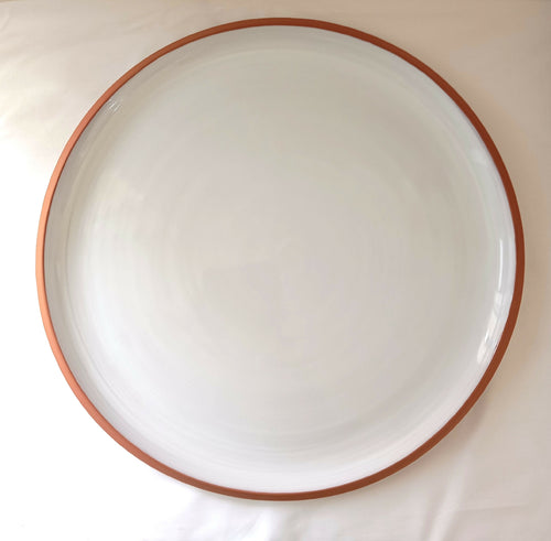 Assiette Asplenium bordure en faïence rouge | EMPREINTES Paris - EMPREINTES Paris