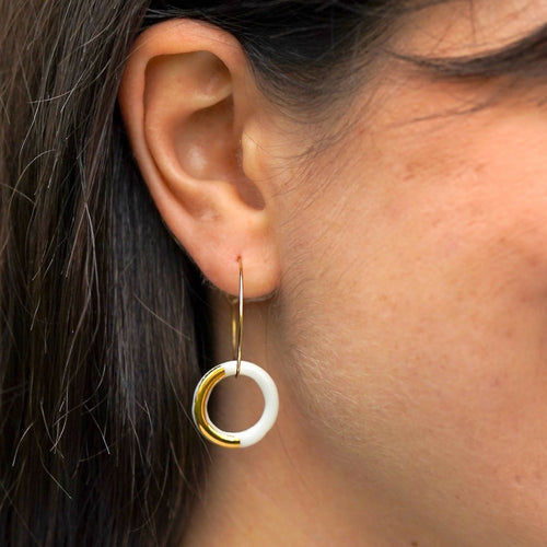 Créoles Cercle de porcelaine et Or | EMPREINTES Paris - EMPREINTES Paris