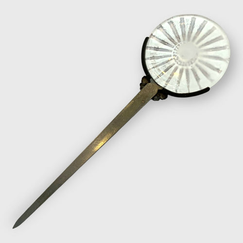 soleil, rayon, lumière, cadeau homme, accessoir de bureau, ouvre-lettres, coupe papier, création unique, pate de verre, cristal, blanc | EMPREINTES Paris - EMPREINTES Paris