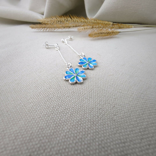 Boucles d'oreilles Marguerite en émail champlevé sur argent | EMPREINTES Paris - EMPREINTES Paris