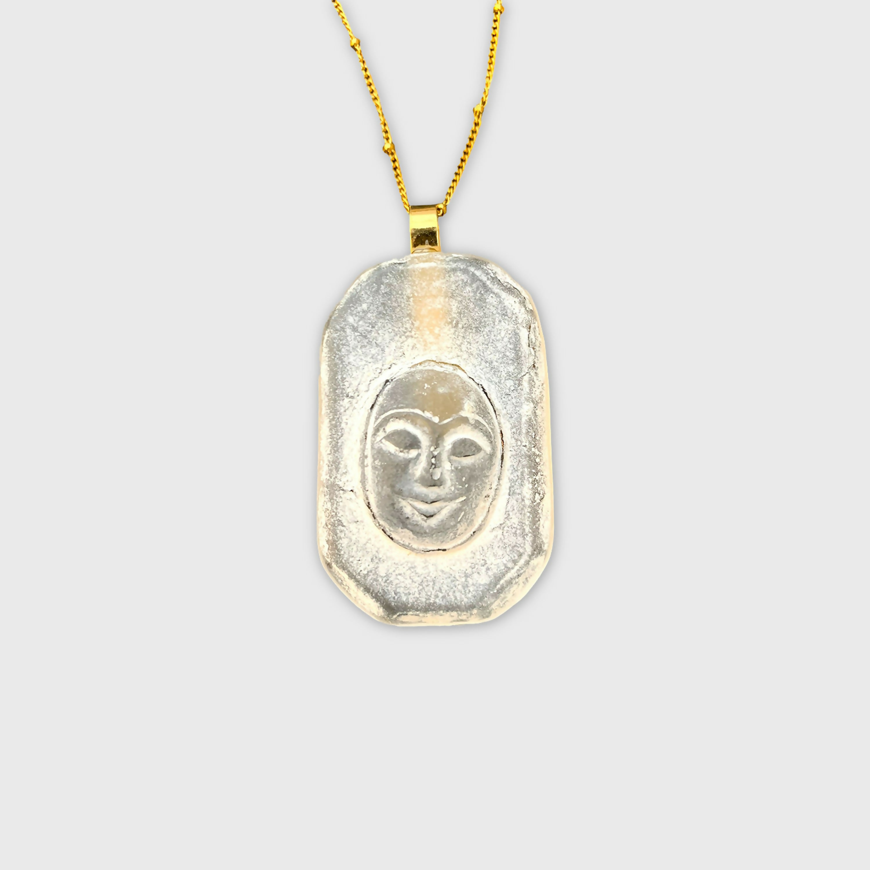 bijou symbolique, bouddha, bijou religieux, collier pour femme, idées cadeau pour elle, saint Valentin, piece unique, bijoux cristal, tour de cou, pate de verre | EMPREINTES Paris