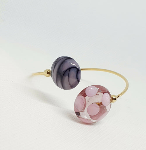 Bracelet jonc en verre rose et violet | EMPREINTES Paris - EMPREINTES Paris