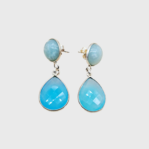 Boucles argent aigue marine | EMPREINTES Paris - EMPREINTES Paris