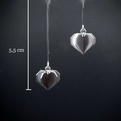 Boucles d'oreilles coeur argent rhodié ou doré | EMPREINTES Paris - EMPREINTES Paris