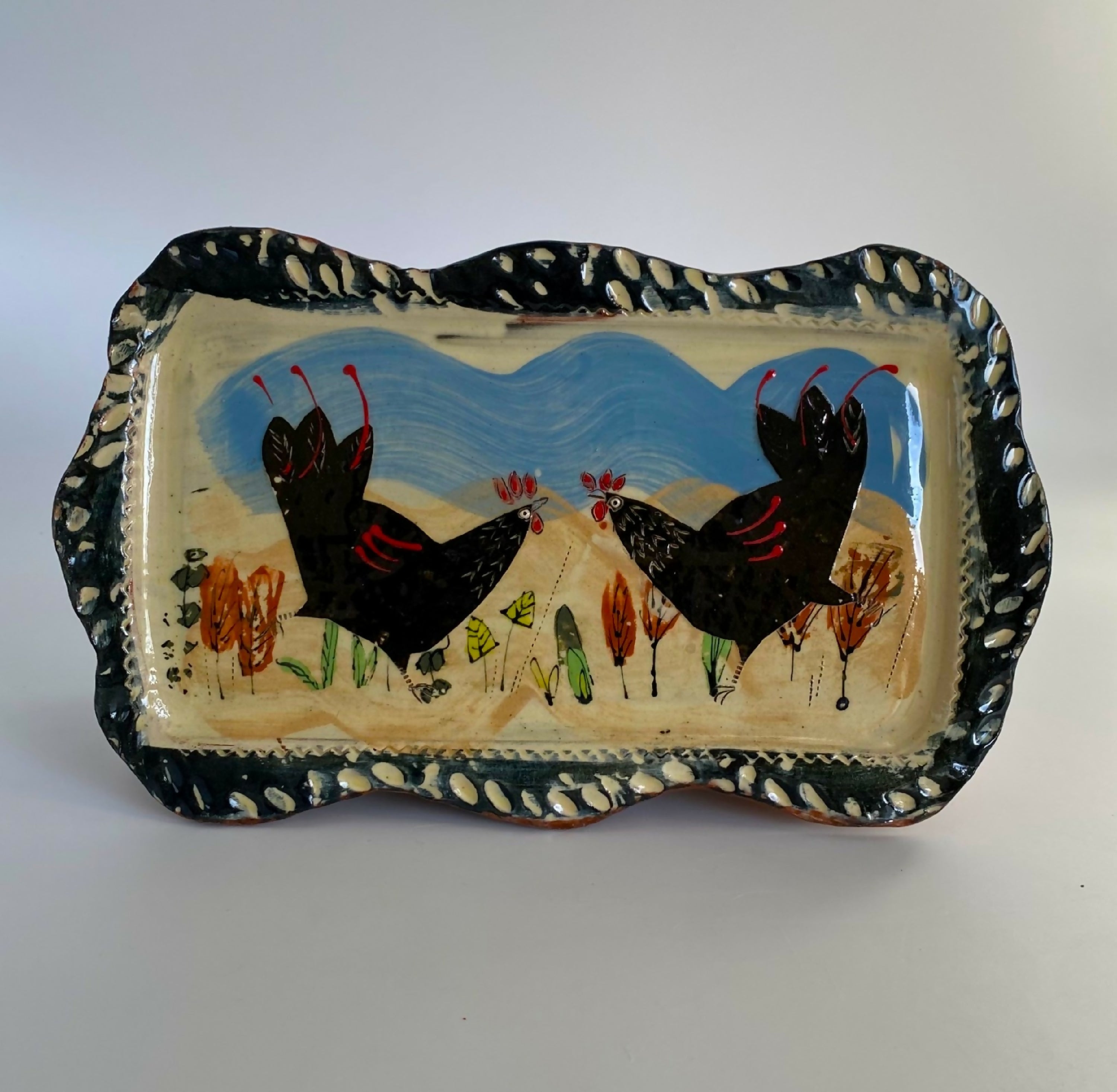 Plat apéro rectangulaire avec coq | EMPREINTES Paris