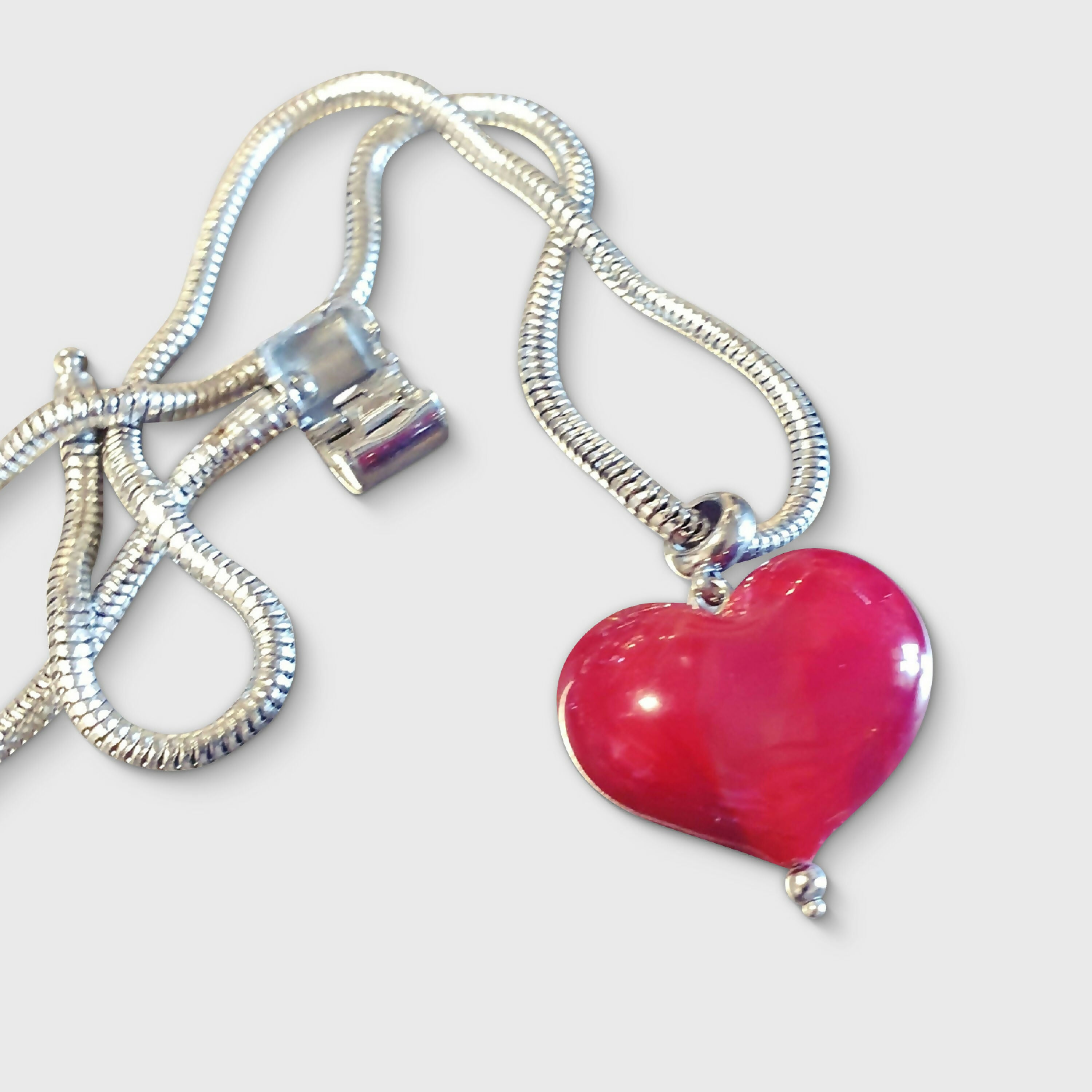 Collier coeur rouge passion en verre de Murano | EMPREINTES Paris