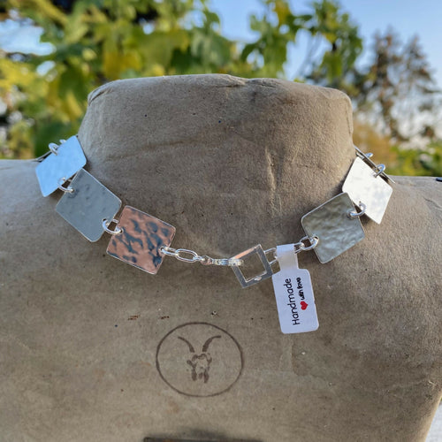 collier_choker_en_argent_massif_martele_squares_artyssia copie | EMPREINTES Paris - EMPREINTES Paris