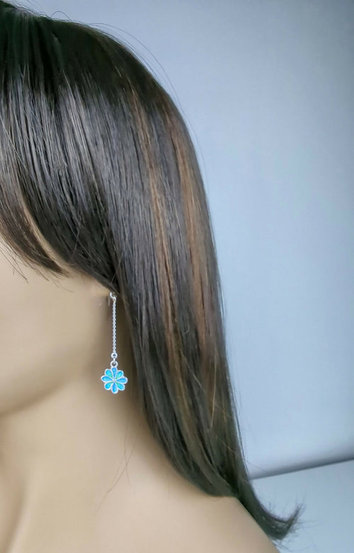 Boucles d'oreilles Marguerite en émail champlevé sur argent | EMPREINTES Paris - EMPREINTES Paris