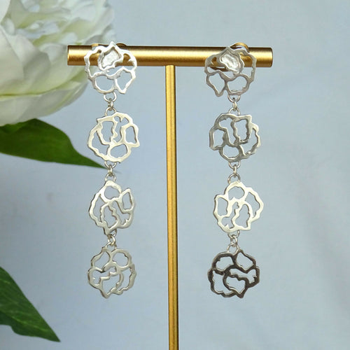 Boucles d'oreilles argent Quatre boutons de Rose | EMPREINTES Paris - EMPREINTES Paris