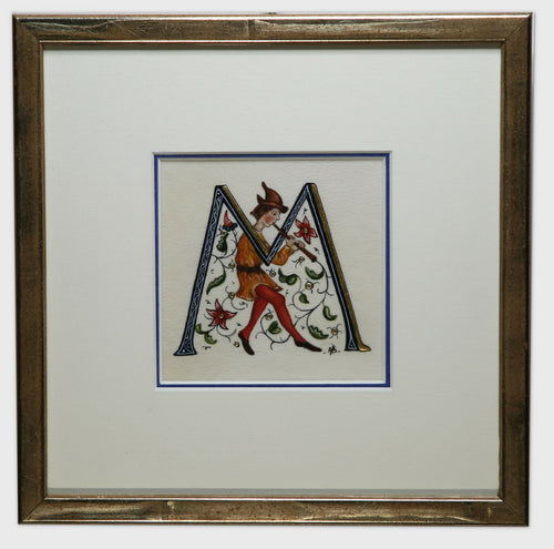 Enluminure Lettrine M (musicien) | EMPREINTES Paris - EMPREINTES Paris