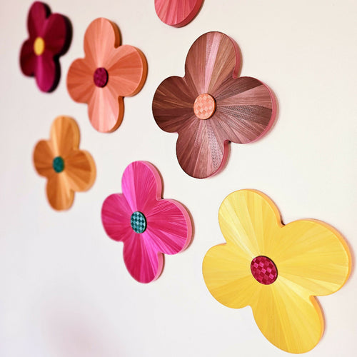 FlowerPower - fleur en marqueterie de paille jaune | EMPREINTES Paris - EMPREINTES Paris