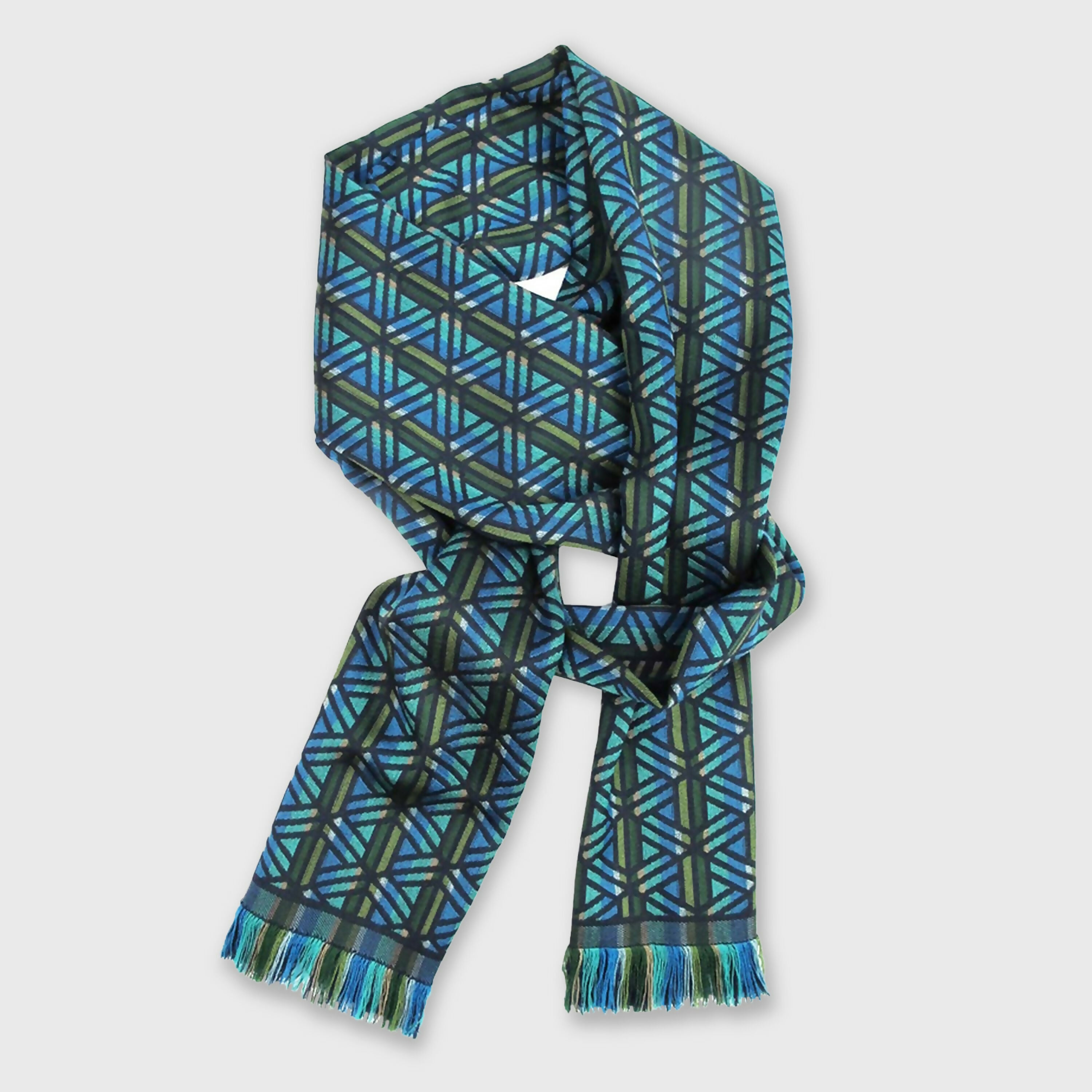 echarpe_etroite_laine_soie_multico_marine_infini_sophie_guyot_soieries copie | EMPREINTES Paris