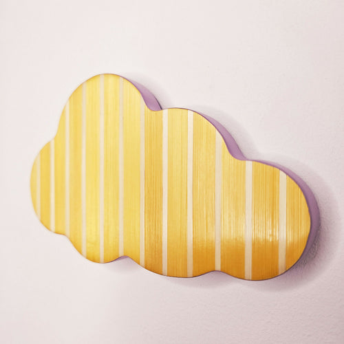 Série Mini Pop - Nuage rayures jaune or et blanc | EMPREINTES Paris - EMPREINTES Paris