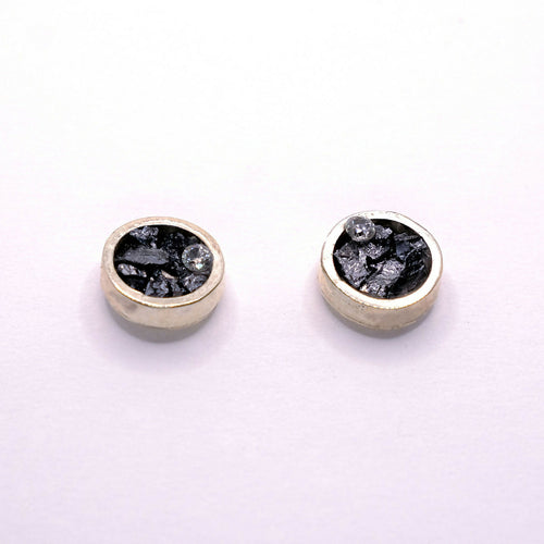 Boucles d'oreilles puces Stibine Argent | EMPREINTES Paris - EMPREINTES Paris