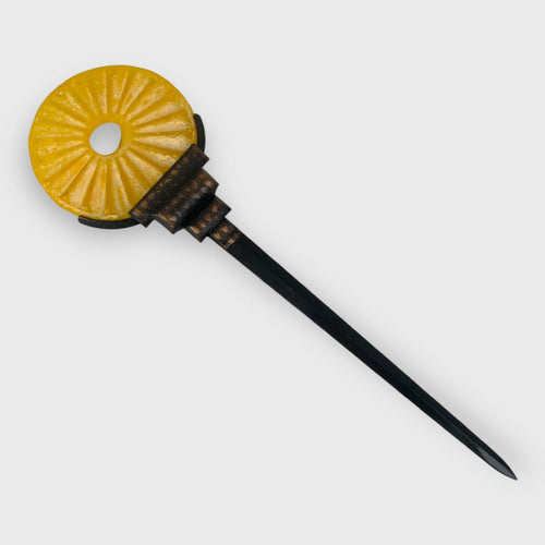 ouvre-lettres jaune, cadeau collection decoration jaune, cadeau homme, cristal made in France, Stephane Dunoyer creations, piece unique | EMPREINTES Paris - EMPREINTES Paris