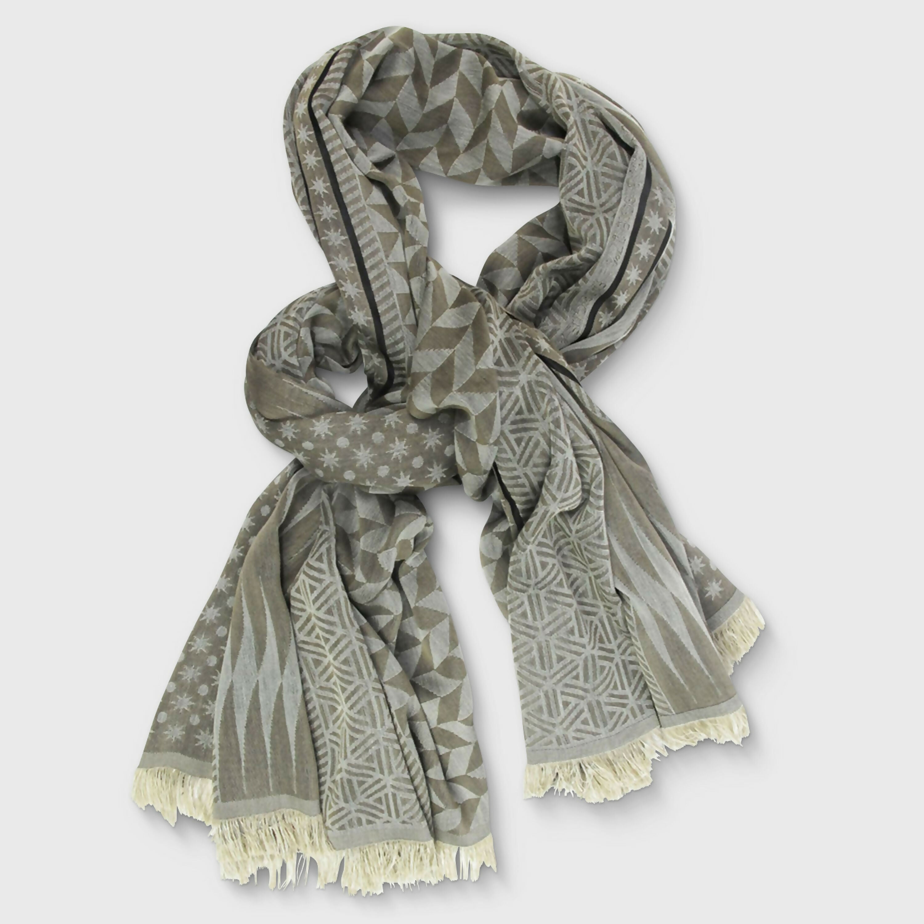 Écharpe Maxi Coton Soie Beige Glace PLANETARIUM | EMPREINTES Paris