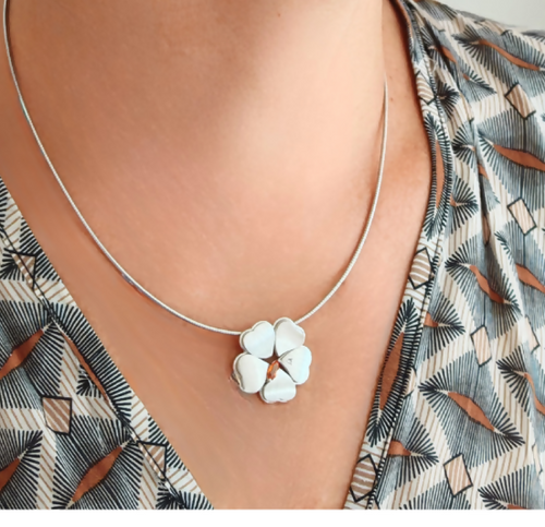 Collier et pendentif trèfle saphir et diamant | EMPREINTES Paris - EMPREINTES Paris