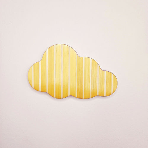 Série Mini Pop - Nuage rayures jaune or et blanc | EMPREINTES Paris - EMPREINTES Paris