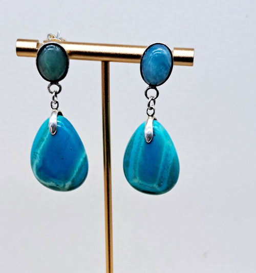 Boucles d'oreilles turquoises de Chine | EMPREINTES Paris - EMPREINTES Paris