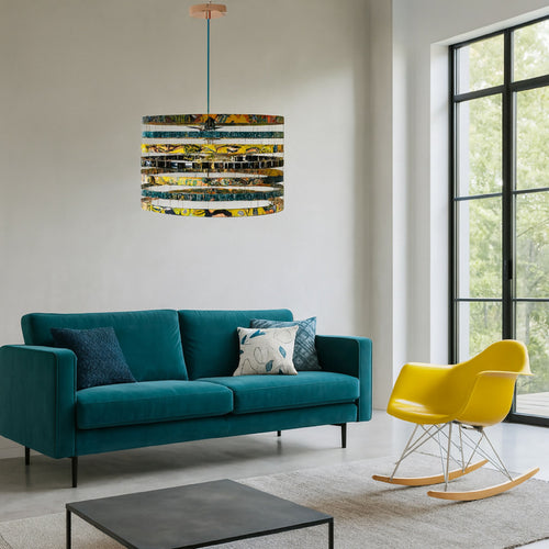 Suspension MÉGAWAX ø55cm turquoise jaune | EMPREINTES Paris - EMPREINTES Paris