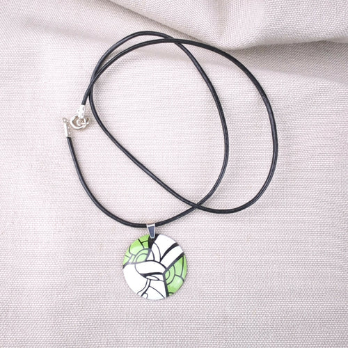 Collier Pop Art en émail sur cuivre - Vert | EMPREINTES Paris - EMPREINTES Paris