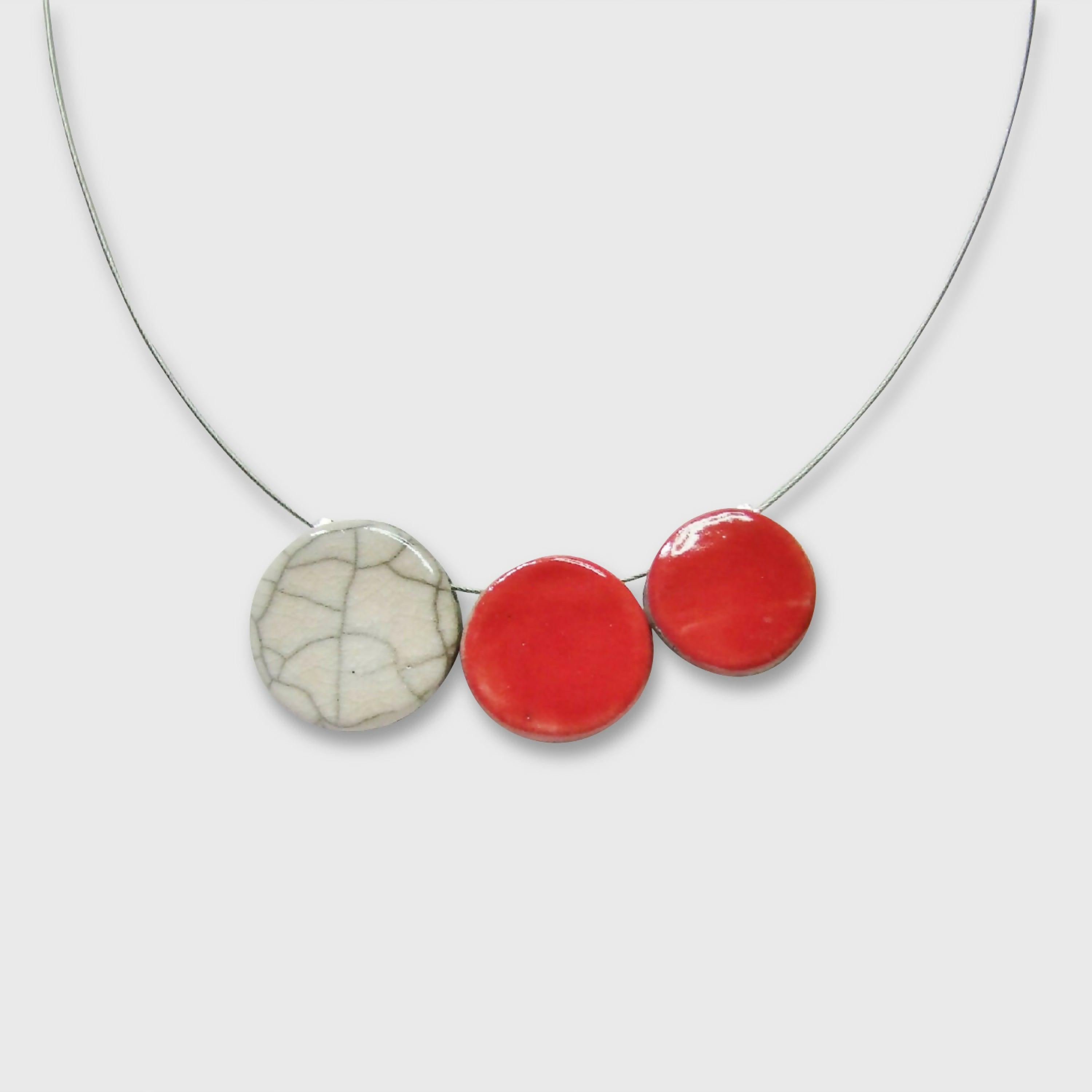 Collier Trio Plat rouge | EMPREINTES Paris
