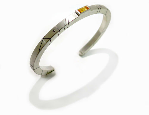 Bracelet jonc Argent et Citrine | EMPREINTES Paris - EMPREINTES Paris
