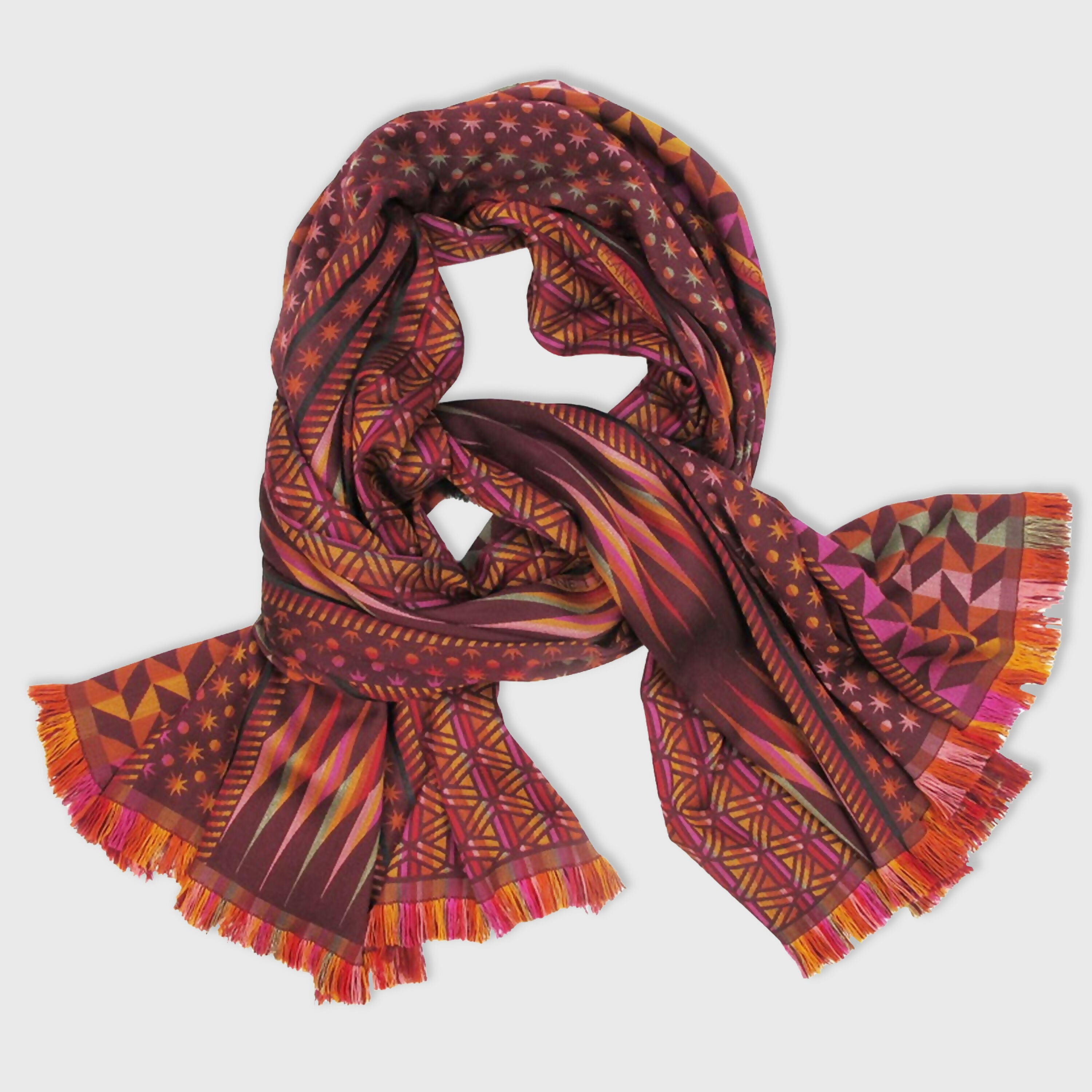 echarpe_maxi_laine_soie_multico_bourgogne_planetarium_sophie_guyot_soieries copie | EMPREINTES Paris
