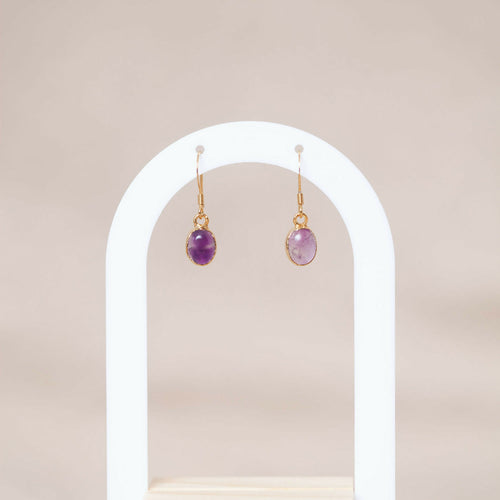Boucles d'oreilles Améthyste en cuivre doré | EMPREINTES Paris - EMPREINTES Paris