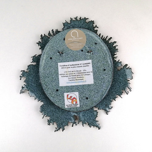 Un oeil sur le monde - Décoration murale en émail 3D sur cuivre | EMPREINTES Paris - EMPREINTES Paris